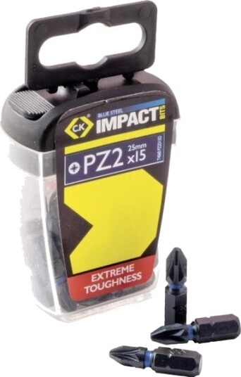 C.K. T4560 Pz2d15 Bitssett 15 Deler Kryss Pozidriv Torsion Control Technology