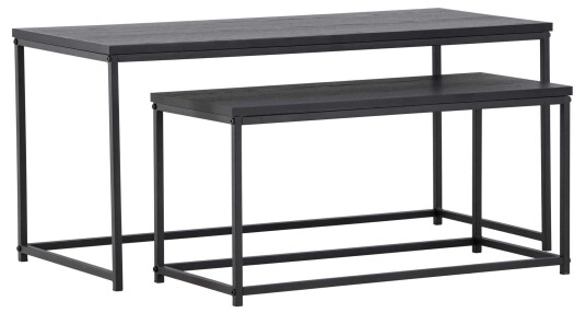 Venture Design Staal salongbord Svart 100 x 43 cm og 75 x 33 cm Svart