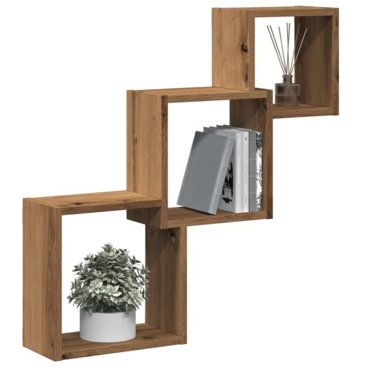  Vegghyller kubeformet artisan eik 68x15x68 cm konstruert tre 8721158434104