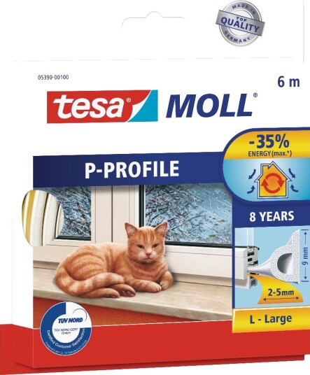 Tesa tetningslist p5390 hvit 6 m Tesa tetningslist p5390 hvit 6 m