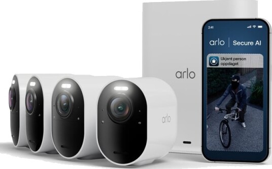 Arlo Ultra 3 4K Trådløst Overvåkingskamera 4-pakning - Utendørs/Innendørs