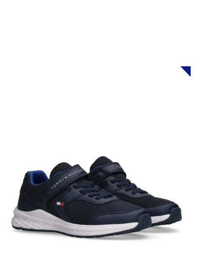 Tommy Hilfiger Tommy Hilfiger Low Cut Lace Up/Velcro Sneaker Navy 32 Tommy Hilfiger Tommy Hilfiger Low Cut Lace Up/Velcro Sneaker Navy 32