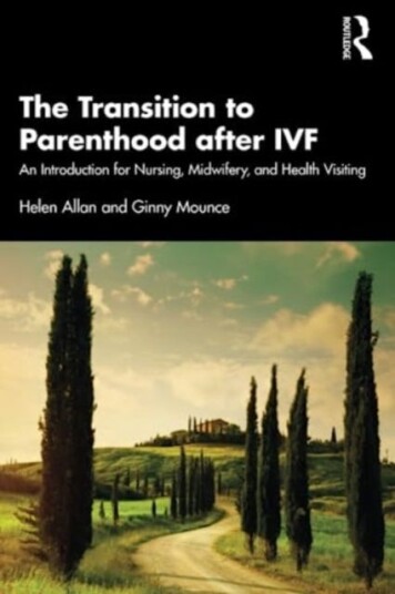 The Transition To Parenthood After Ivf Av Helen Allan, Ginny Mounce