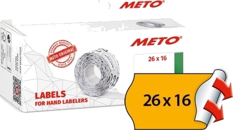 Prisetiket Meto Permanent 26X16mm Neon Orange Pakke A 6 Stk