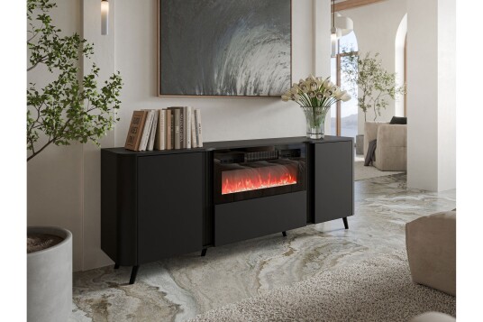 Kommode Clement 200 cm   Svart