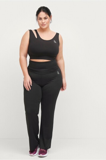 Zizzi - Treningstights aSym Flare Tights - Svart