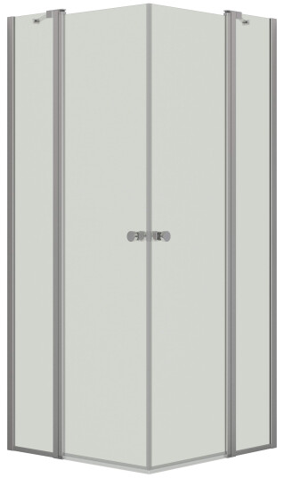 Dansani Match C+C Dusjhjørne Sidepanel Sateng / 90x90cm Klart Glass