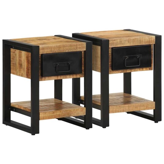 Nattbord 2 stk grovt heltre mangotre 8721158339416