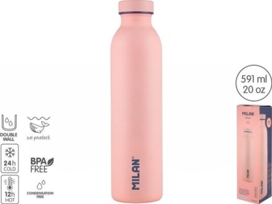 Milan Termoflaske 591Ml 1918 Sølv Rosa Milan Milan Termoflaske 591Ml 1918 Sølv Rosa Milan