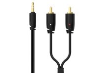 Sinox PRO 3,5mm mini jack til phono kabel. 5m. Sort