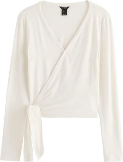 Lindex Long Sleeved Wrap Top Cream XS