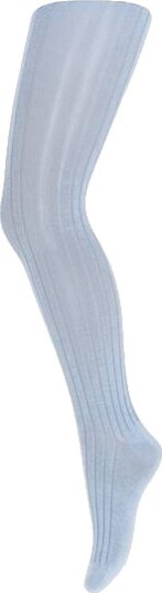 MP bomull rib strømpebukse Dusty Blue