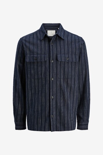 Jack & Jones - Overtreksskjorte jprcCraymond Spring Stripe Overshirt - Blå