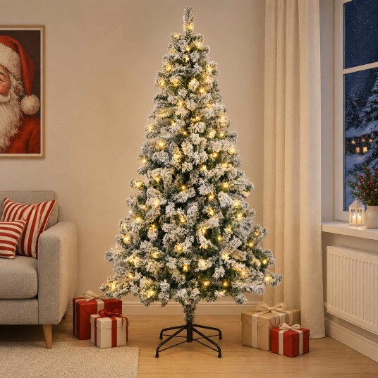 vidaXL Kunstig sammensatt juletre 120 cm 150 LED-lys Varmhvit