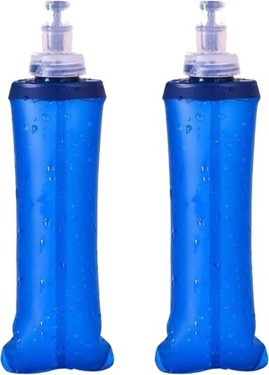 Vannflaske 2 stk. myke flasker 250 ml TPU sammenleggbare for løping hydreringsflaske for utendørssport myk sammenleggbar