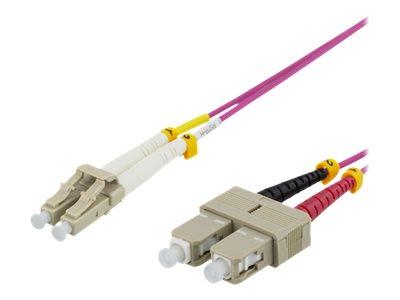 Deltaco OM4 Fiberoptisk Nettverkskabel 1.5 m Multimodus LC til SC Halogenfri