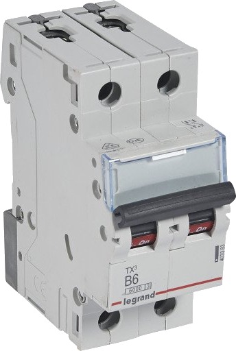 Legrand 5 stk TX³ MCB automatsikring B6 2P 2M 6/6kA
