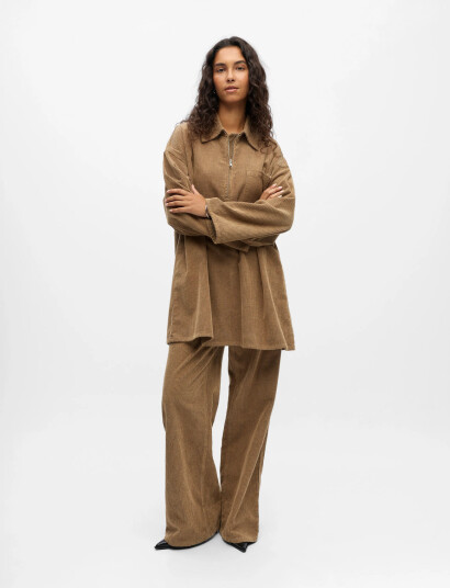 Object Objalima Oz L/S Shirt Dress 141 - Beige - S Object Objalima Oz L/S Shirt Dress 141 - Beige - S