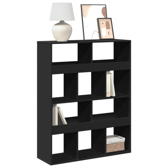  Bokhylle svart 100x33x125,5 cm konstruert tre