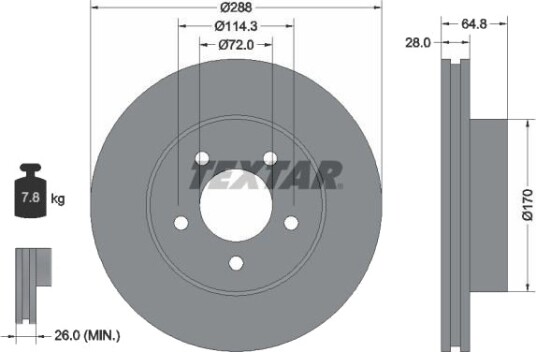 Bremseskive TEXTAR 92119705