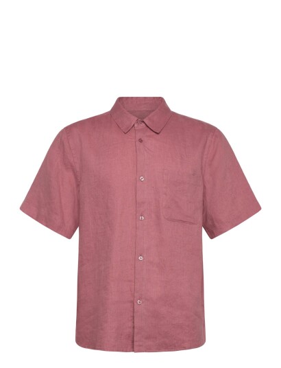 Mos Mosh Gallery Mmgtheo Linen Ss Shirt   Pink   XL