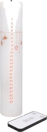 Det Gamle Apotek Kalender Med Led & Fiber, H24,5 Cm, Ø5 Cm, 1/Fargeeske, Hvit, Jul