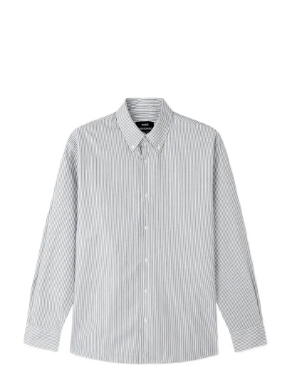 Mads Nørgaard Cotton Oxford Sune Stripe Shirt Bd Fav - Grey - M