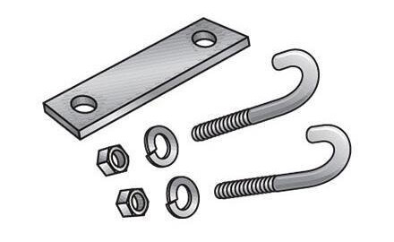 BLACK BOX LADDER RACK J-BOLT KIT 2BOLTS NUTS