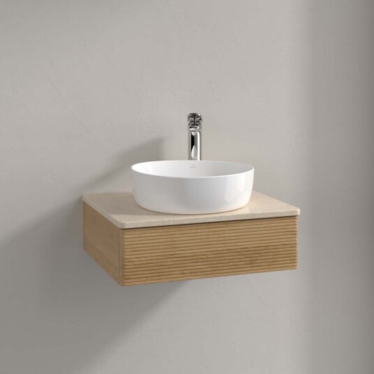 Villeroy & Boch Antao Servantskap med 1 skuff 60x50x19 cm m/lys Eik/Crème Villeroy & Boch Antao Servantskap med 1 skuff 60x50x19 cm m/lys Eik/Crème