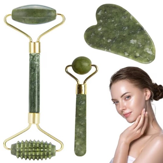 Komplett Jade-rullesett / Ansiktsmassasje / Jade-rullesett