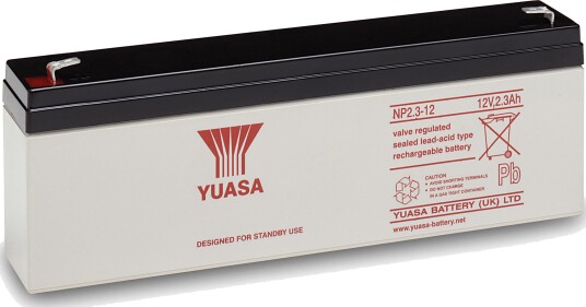 Yuasa NP2.3-12 Blybatteri Ventilregulert, 12 v 2,3 ah