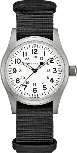 Hamilton Herreklokke H69439910 Khaki Field Hvit/Tekstil Ø38 mm Hamilton Herreklokke H69439910 Khaki Field Hvit/Tekstil Ø38 mm