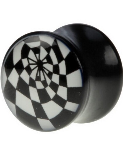 Utgått Giddy Pattern Svart Piercing Plugg 8 mm