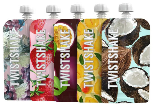 Twistshake Squeeze Bag Mango/Passion Fruit/Strawberry/Grape/Coconut 220 ml 5-pack Twistshake Squeeze Bag Mango/Passion Fruit/Strawberry/Grape/Coconut 220 ml 5-pack