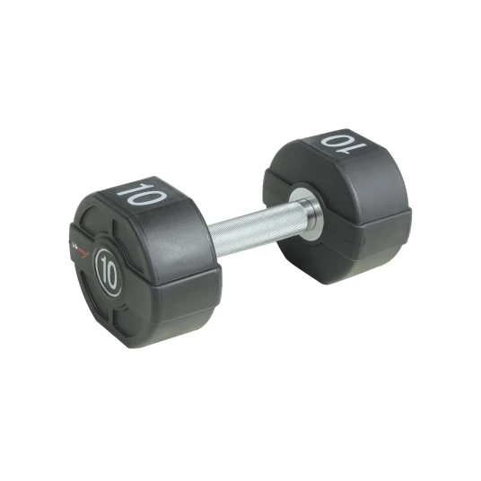 Lifemaxx PU Manual 10 kg - Rett riflet håndtak - Utstyr til crossfit, styrketrening og funksjonell fitness