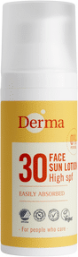 Derma Ansiktssolkrem SPF30 50 ml - Allergivennlig og Vannfast Derma Ansiktssolkrem SPF30 50 ml - Allergivennlig og Vannfast
