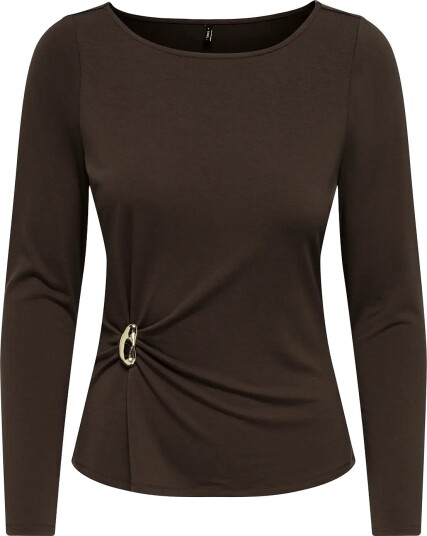 ONLY Onlelena L/S Boatneck Metal Top Jrs Noos Brown L