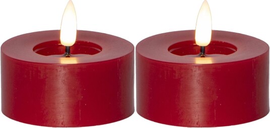 LED varmelys Flamme Flow 55 mm 2 pakning rød