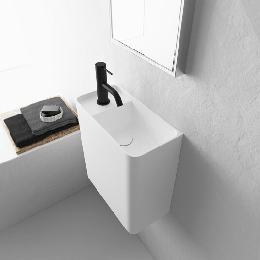 Pulcher Coco 2R Servant 36X18cm Matt Hvit SolidTec
