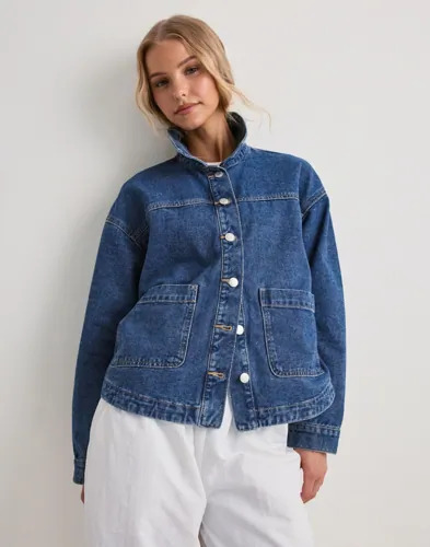 Vero Moda Blå Vmjamie Ls Denim Shacket Mix Ga Noo