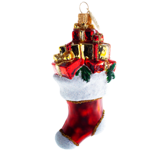 Julekule julestrømpe med gaver 8 cm