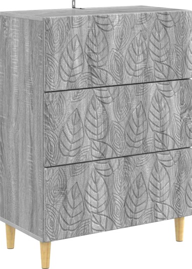 vidaXL Skuffeskap Grå Sonoma 66 x 34,5 x 90 cm Konstruert tre