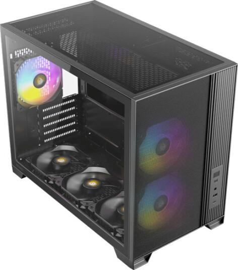 Antec Flux M Minitower Kabinett med Herdet Glass Svart