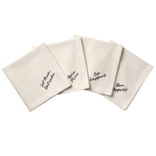Pick A Poppy Quote Bomullsservietter 45x45 cm 4 pk Sort