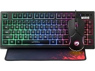Marvo Marvo Cm310 En, Rgb Keyboard + Mouse And Pad Set For Gamers, Us, For Games, Membrane Type Wired (Usb), Black, Backlit Marvo Marvo Cm310 En, Rgb Keyboard + Mouse And Pad Set For Gamers, Us, For Games, Membrane Type Wired (Usb), Black, Backlit