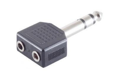 MICROCONNECT Adapter 6.3mm - 2X3.5mm M-F