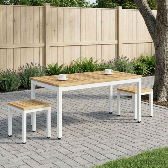 vidaXL Kaffebord Hvit 50 x 100,5 x 45 cm Solid akasietre vidaXL Kaffebord Hvit 50 x 100,5 x 45 cm Solid akasietre