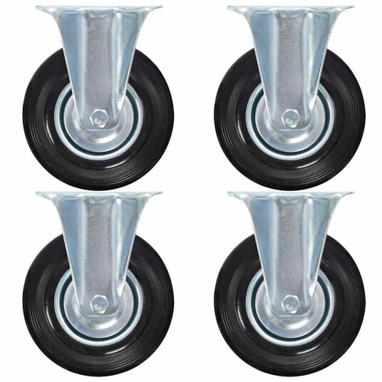 Faste hjul 4 stk 125 mm