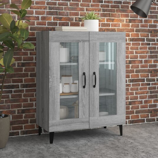 vidaXL Skjenk grå sonoma 69,5x34x90 cm konstruert tre