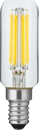 Spl E14 4W dimbar LED rørpære 8,5cm filament 2500K klart glass Dimbar : Dimbar Kulør : Ekstra varm Spl E14 4W dimbar LED rørpære 8,5cm filament 2500K klart glass Dimbar : Dimbar Kulør : Ekstra varm